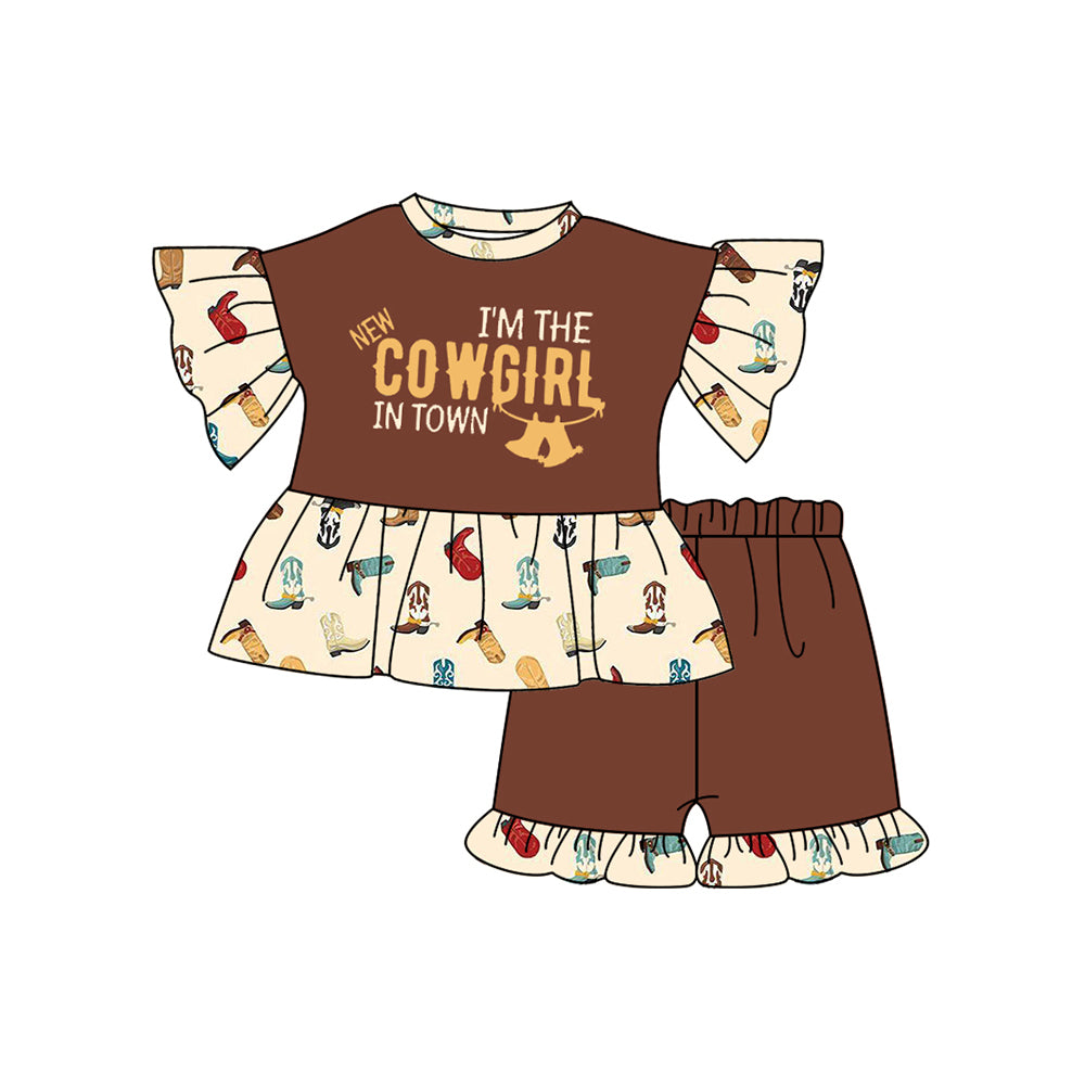 pre order cowgirl boots shorts set