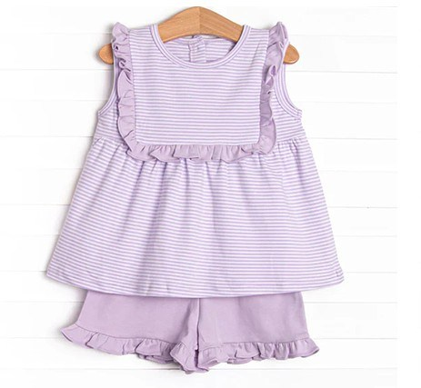 pre order stripes girl shorts set