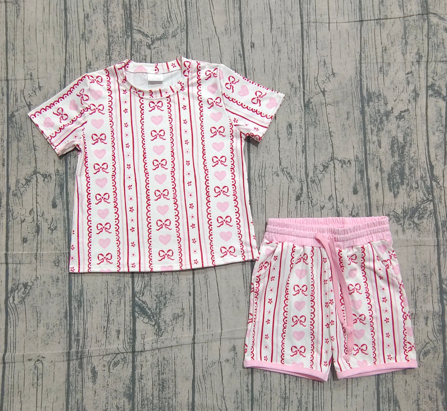 pre order valentine's day girl shorts set