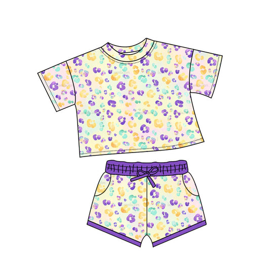 pre order mardi gras girl shorts set