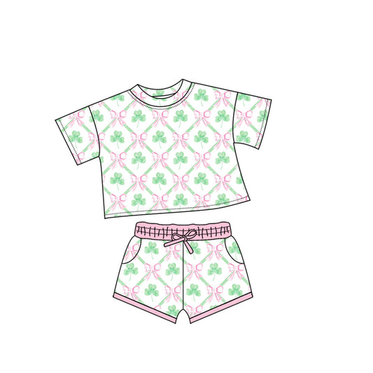 pre order st patrick girl shorts set