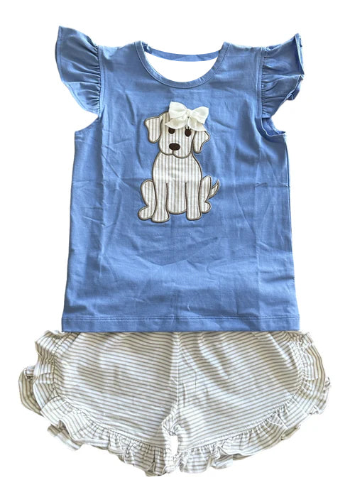 pre order puppy shorts set