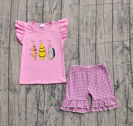 pre order fish hook shorts set (do embroidery)