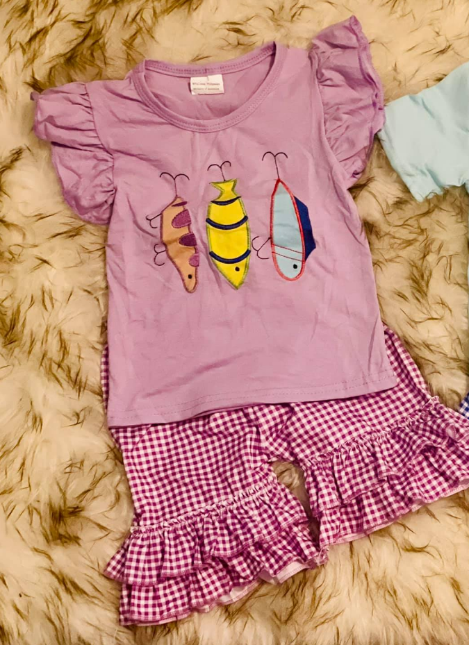 pre order fish hook shorts set