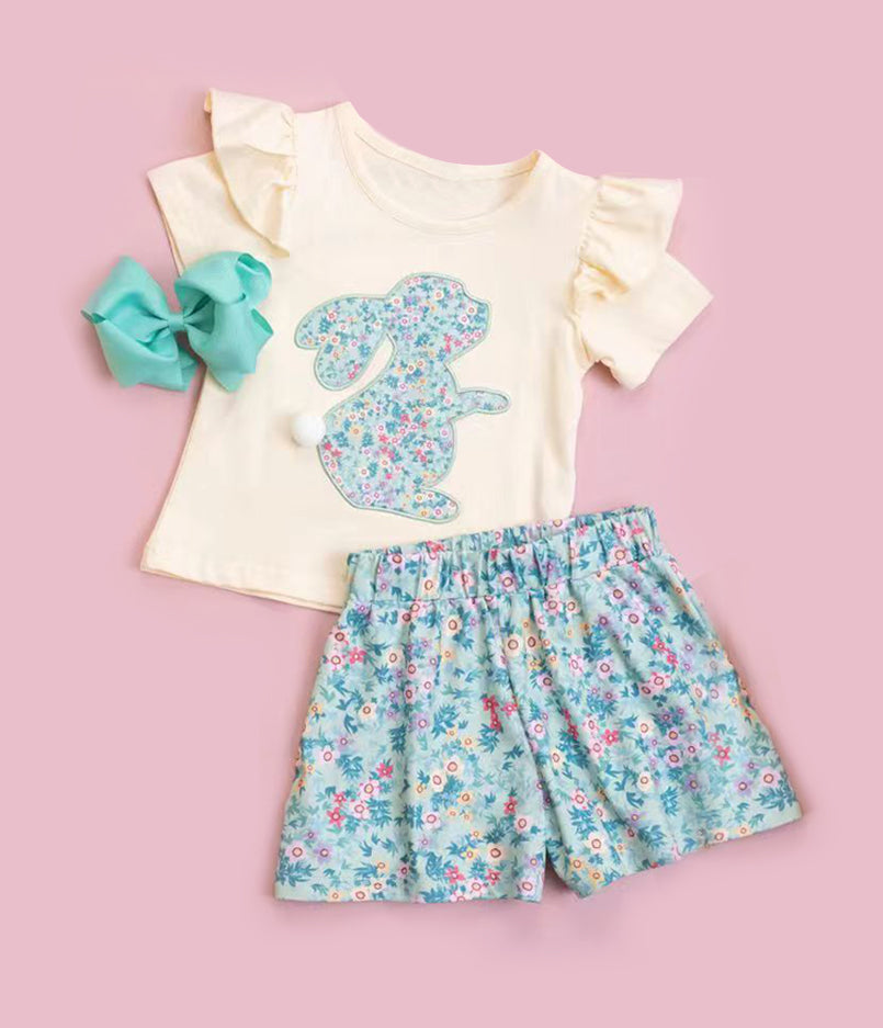 pre order floral rabbit shorts set