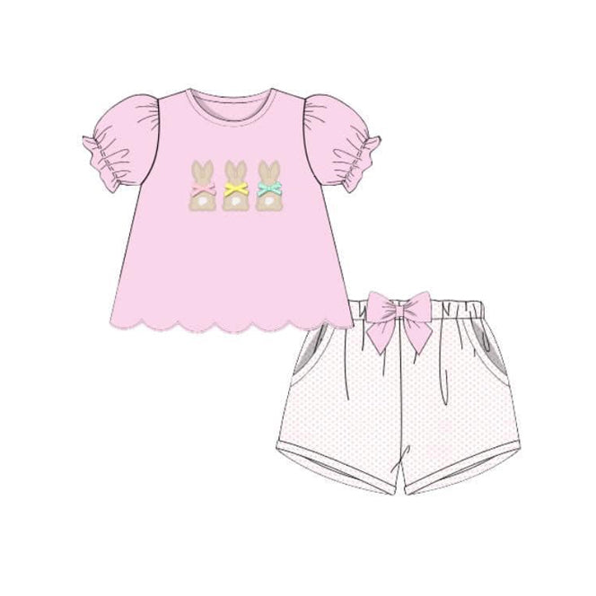 pre order pink bunny shorts set