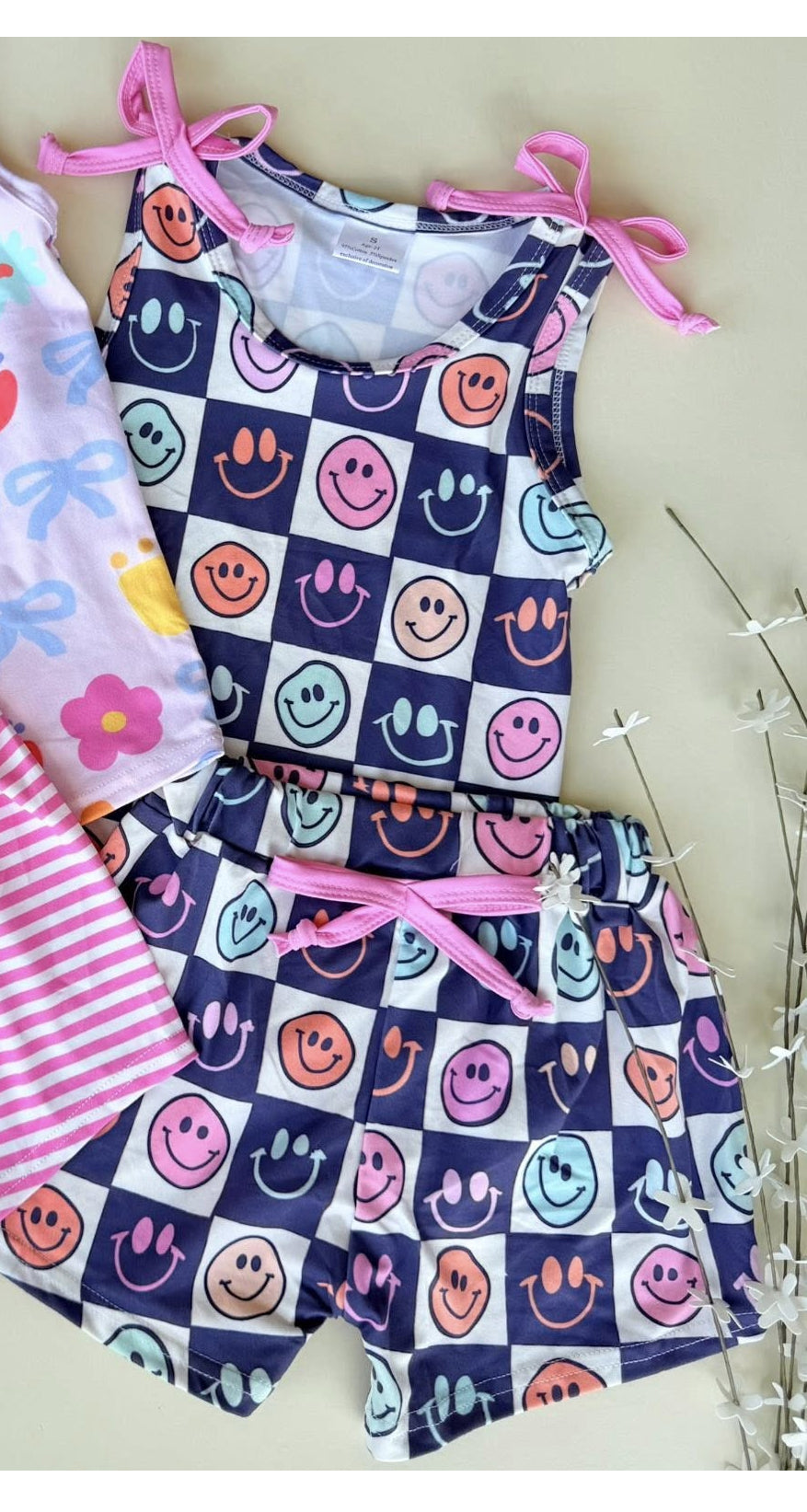 pre order pretty smiley tank shorts set