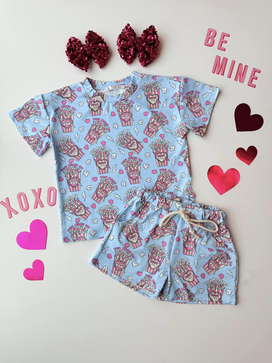 pre order you make my heart pop shorts set