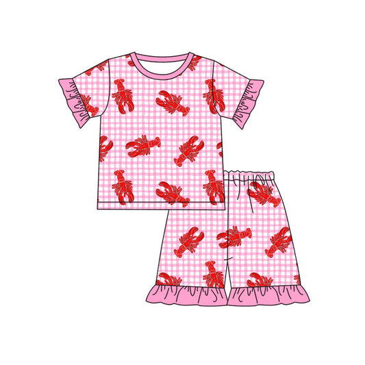 pre order crawfish pink shorts set