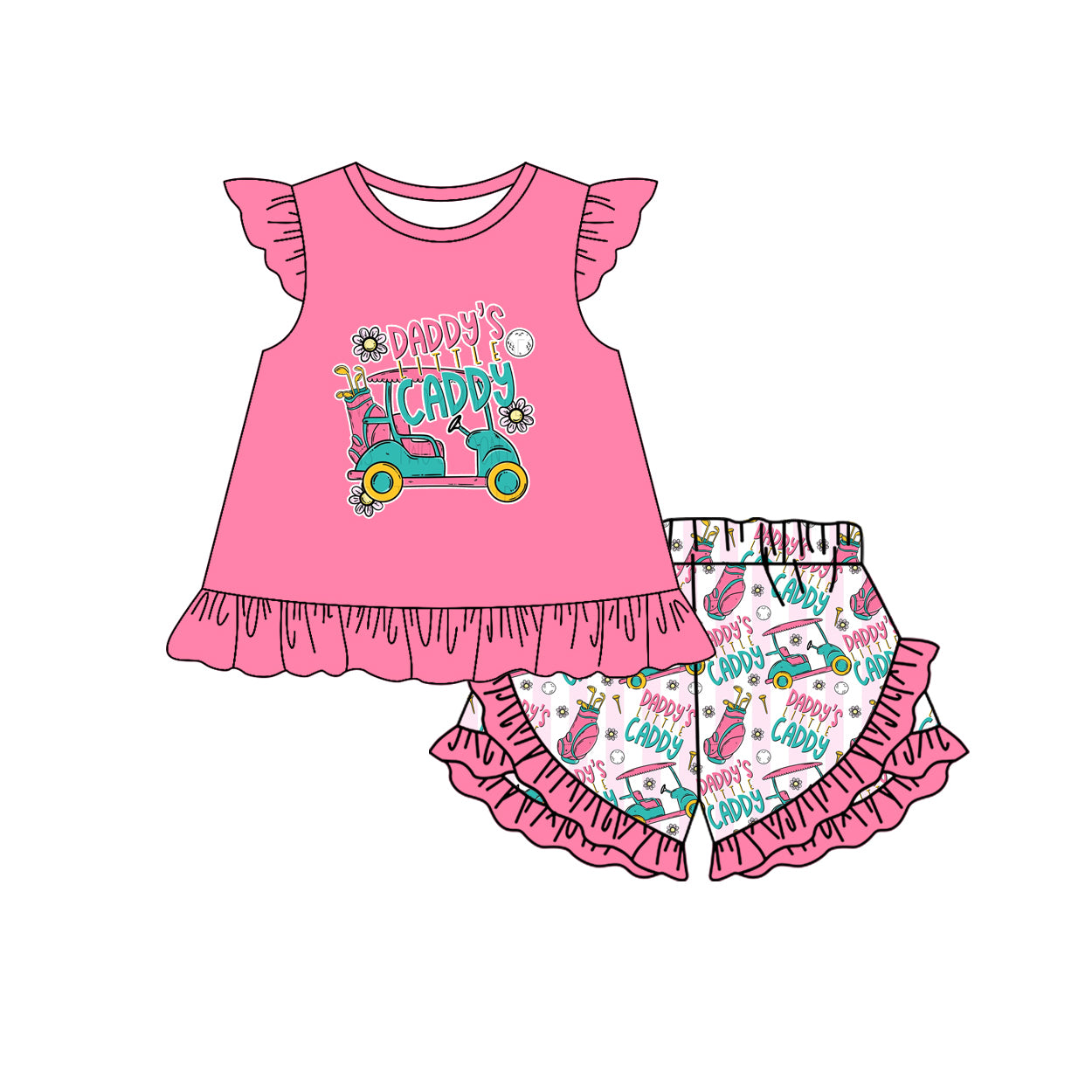 pre order daddy's caddy girl shorts set