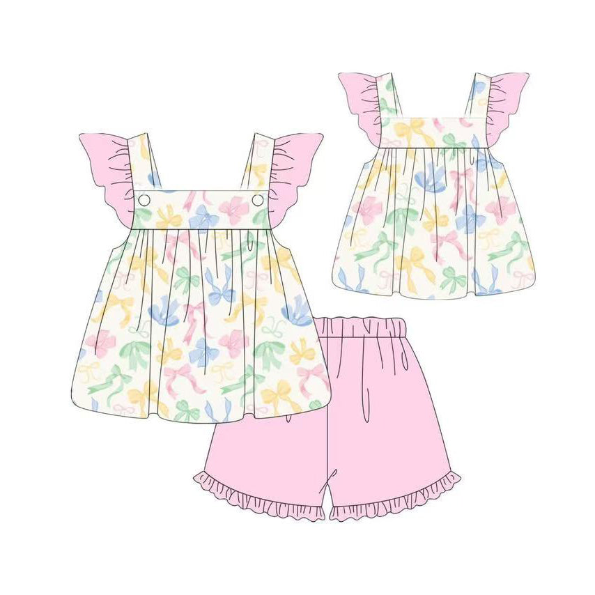 pre order colorful coquette flutter shorts set