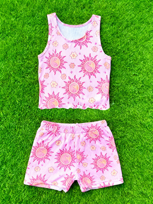 pre order sunflower tank shorts set