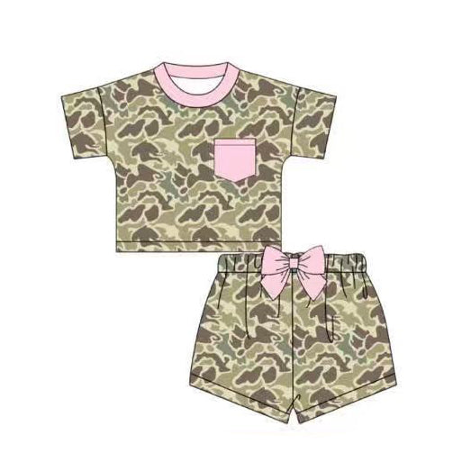 Pre order camo shorts set girl