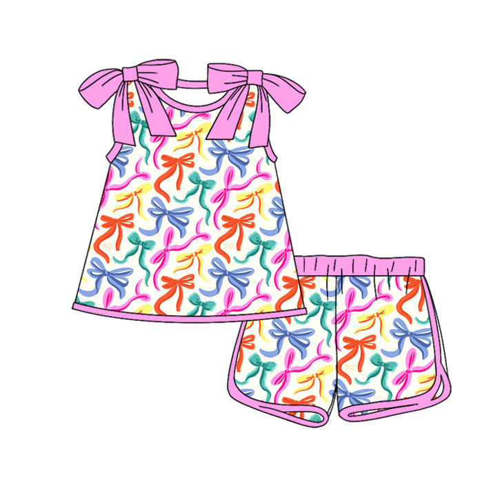 pre order colorful coquette strap shorts set