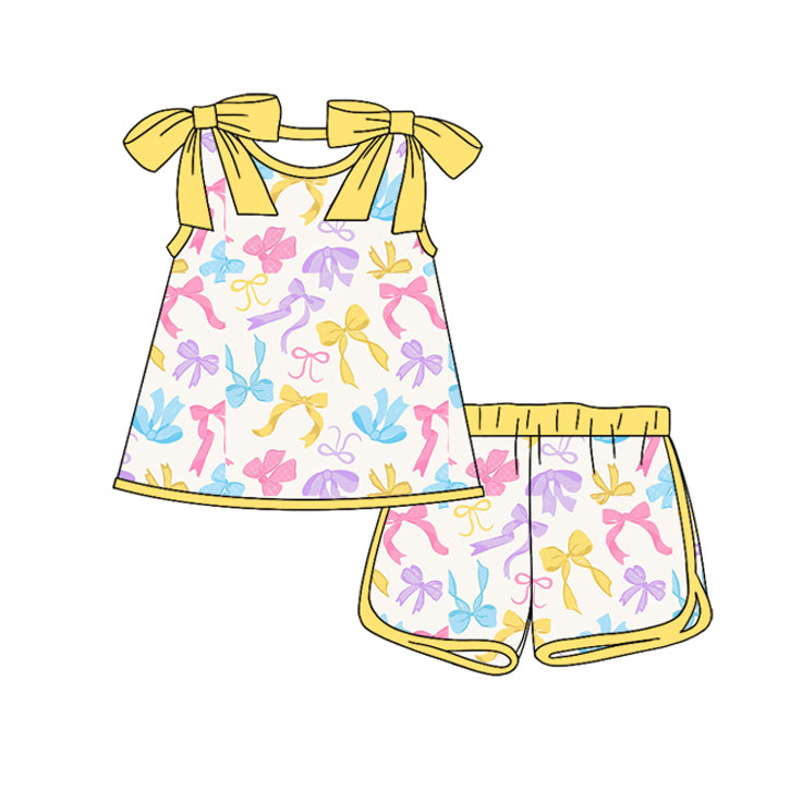 pre order colorful coquette strap shorts set