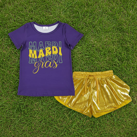 Mardi gras shorts set