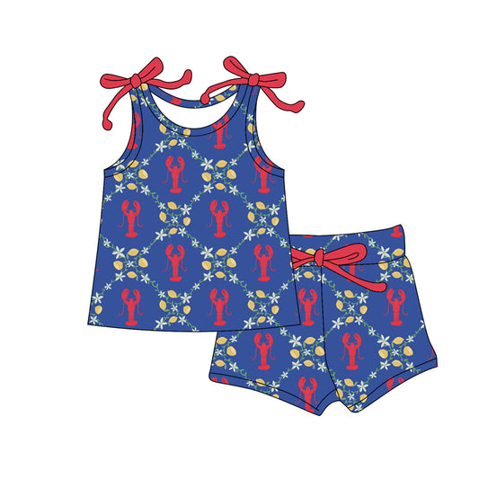 pre order crawfish strap shorts set