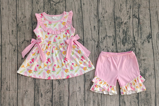pre order watermelon popsicle girls shorts set