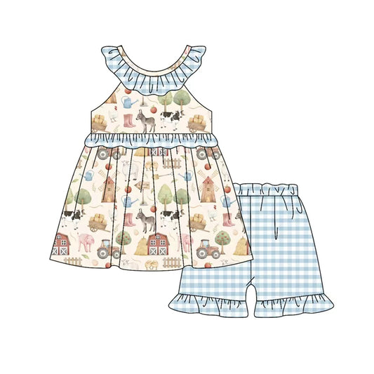 pre order farm animal girl shorts set
