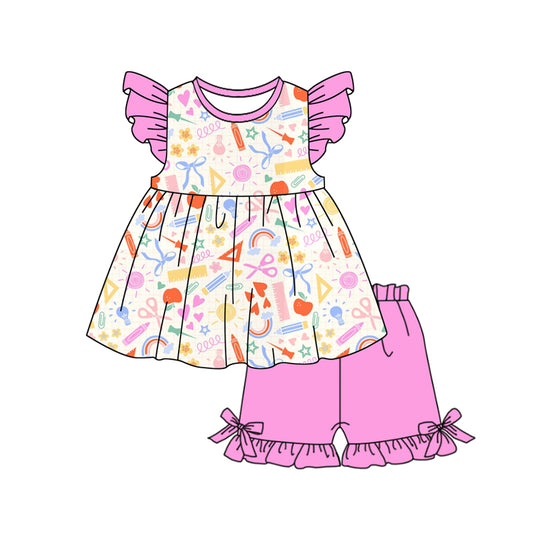 pre order back to school girl shorts set