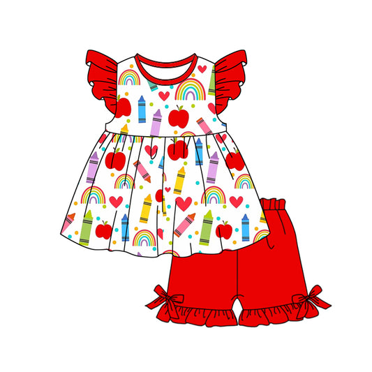 pre order back to school girl shorts set