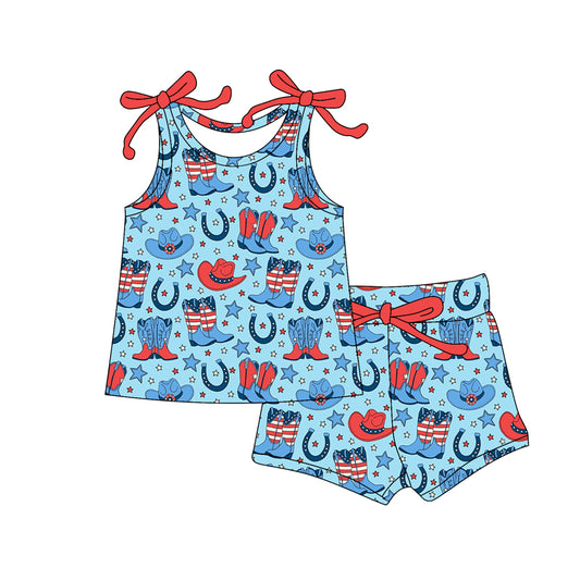 pre order 4th of july girl shorts set