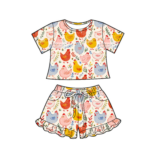 pre order chicken girl shorts set