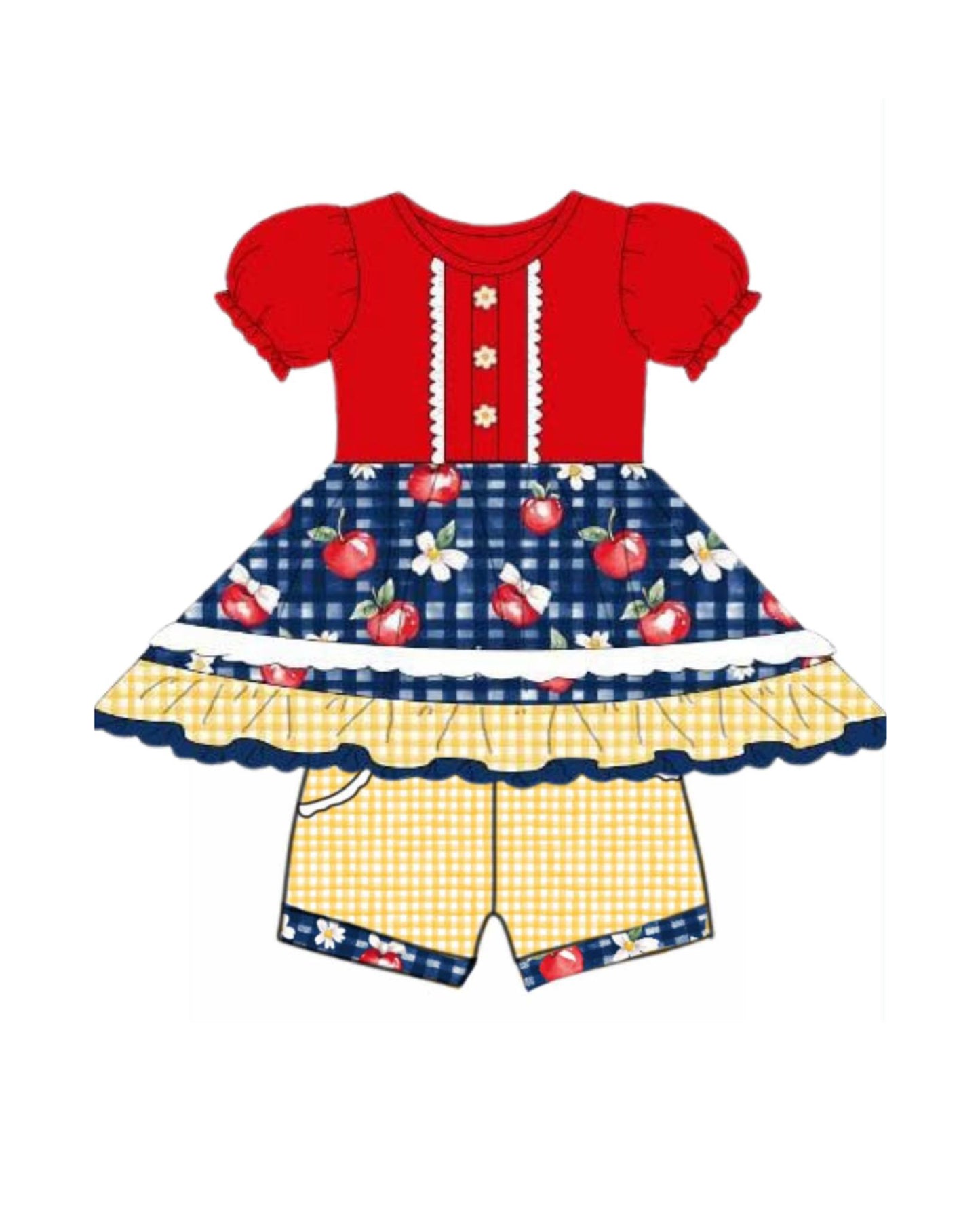 pre order apple shorts set baby girl clothes