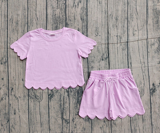 pre order solid color scalloped set