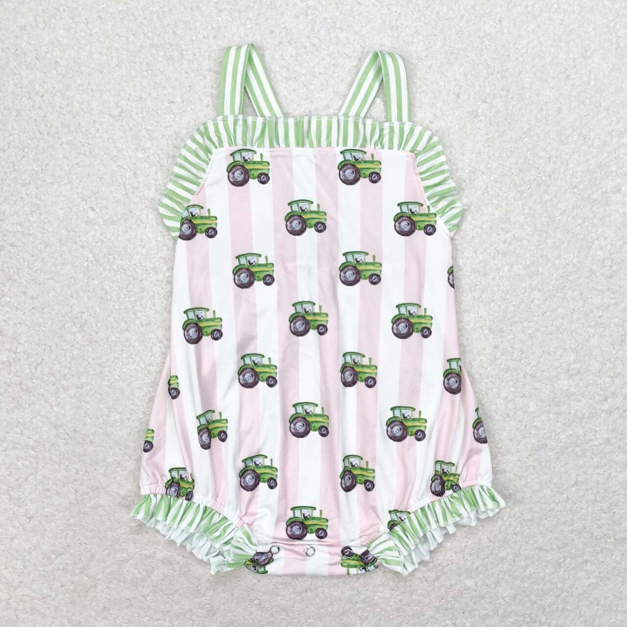 tractor print girl cross back bubble