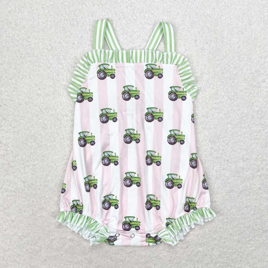tractor print girl cross back bubble