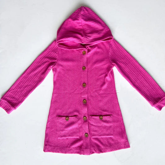 pre order long sleeves hot pink button cardigan