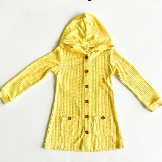 pre order long sleeves yellow button cardigan