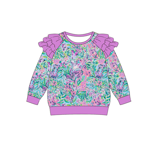 pre order girl long sleeve lilly pullover ruffle shirt