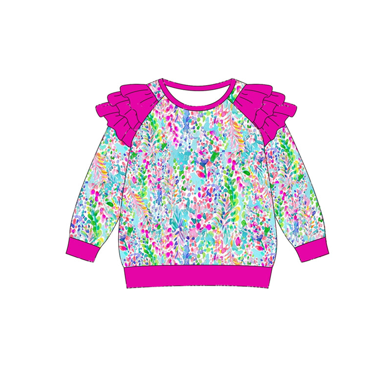 pre order girl long sleeve lilly pullover ruffle shirt