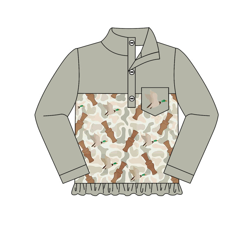 pre order camo duck call zip pullover girl