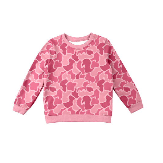 pre order baby girl pink camo pullover sweatershirt