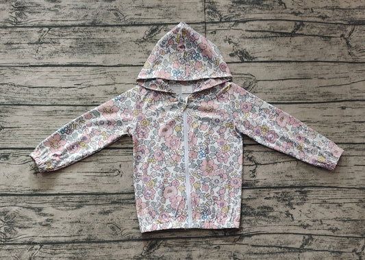 Pre order long sleeve floral zip hoodie