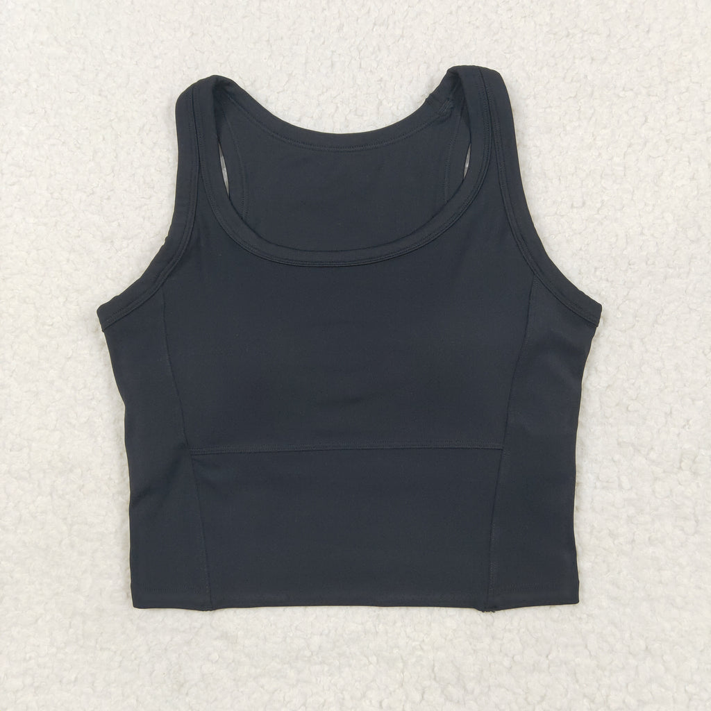 GT1055 USA Warehouse solid racerback sports bra chest padded top womens activewear