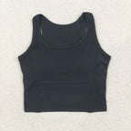 GT1055 USA Warehouse solid racerback sports bra chest padded top womens activewear