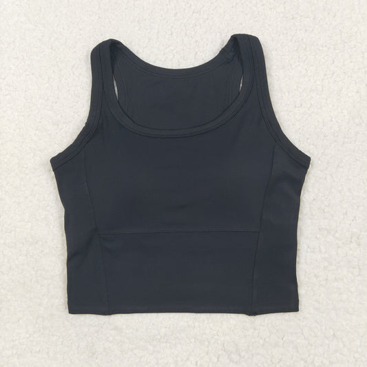 GT1055 USA Warehouse solid racerback sports bra chest padded top womens activewear
