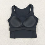 GT1055 USA Warehouse solid racerback sports bra chest padded top womens activewear