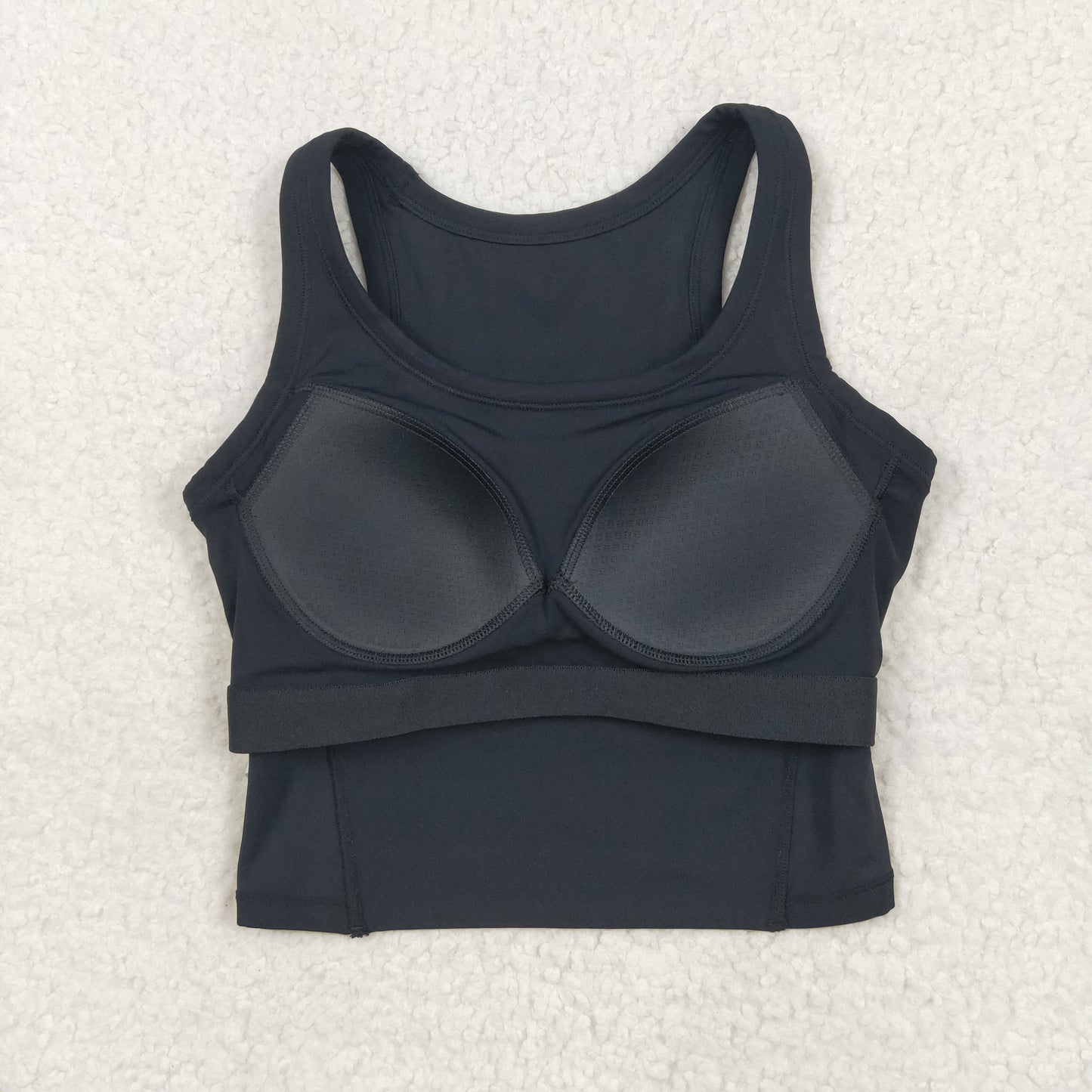 GT1055 USA Warehouse solid racerback sports bra chest padded top womens activewear