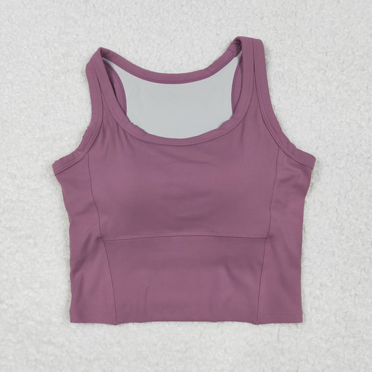 GT1055 USA Warehouse solid racerback sports bra chest padded top womens activewear