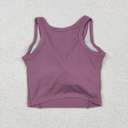 GT1055 USA Warehouse solid racerback sports bra chest padded top womens activewear