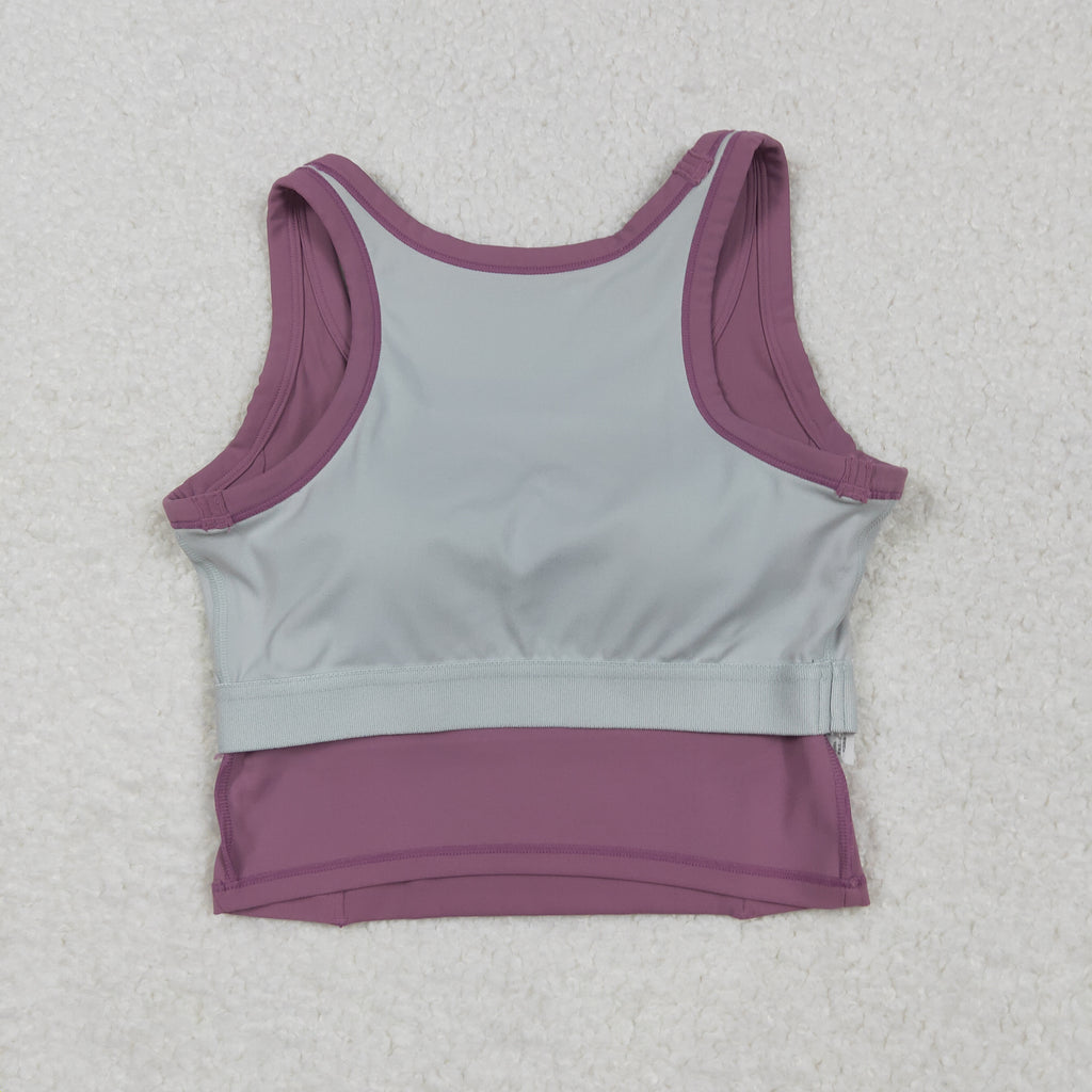 GT1055 USA Warehouse solid racerback sports bra chest padded top womens activewear