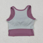 GT1055 USA Warehouse solid racerback sports bra chest padded top womens activewear