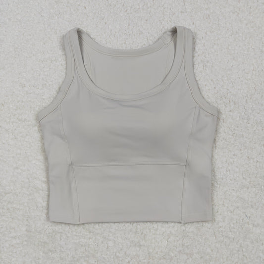GT1055 USA Warehouse solid racerback sports bra chest padded top womens activewear