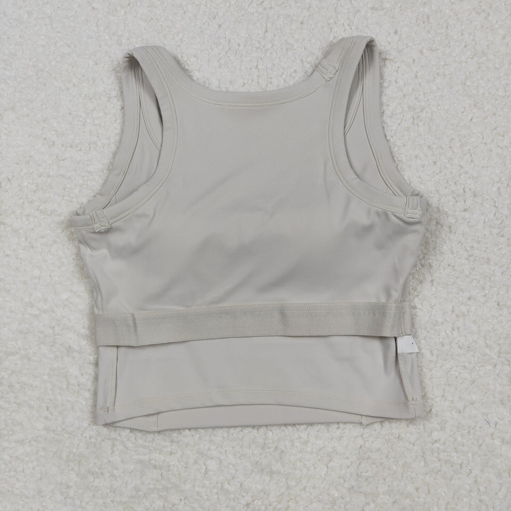 GT1055 USA Warehouse solid racerback sports bra chest padded top womens activewear