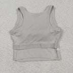 GT1055 USA Warehouse solid racerback sports bra chest padded top womens activewear